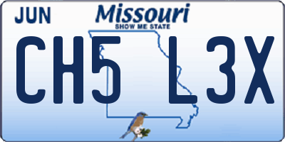 MO license plate CH5L3X