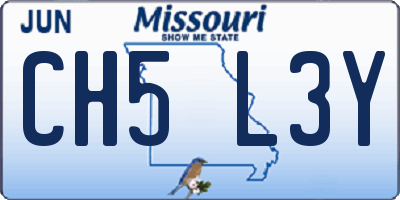 MO license plate CH5L3Y