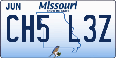 MO license plate CH5L3Z