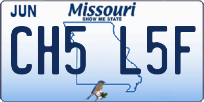 MO license plate CH5L5F