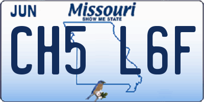 MO license plate CH5L6F