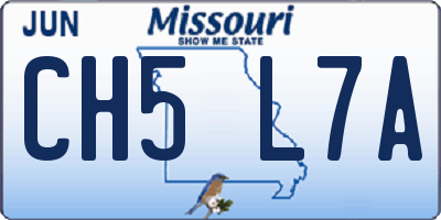 MO license plate CH5L7A
