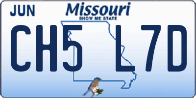 MO license plate CH5L7D