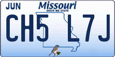 MO license plate CH5L7J