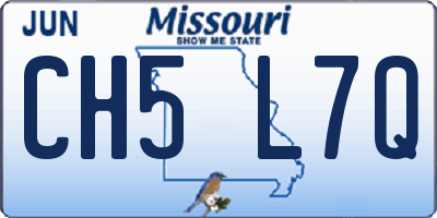 MO license plate CH5L7Q