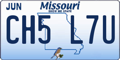 MO license plate CH5L7U