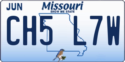 MO license plate CH5L7W