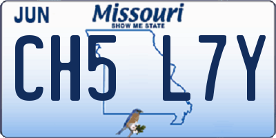 MO license plate CH5L7Y