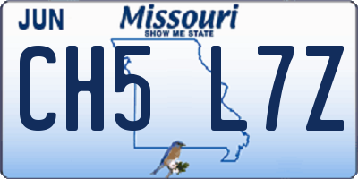 MO license plate CH5L7Z