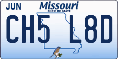 MO license plate CH5L8D