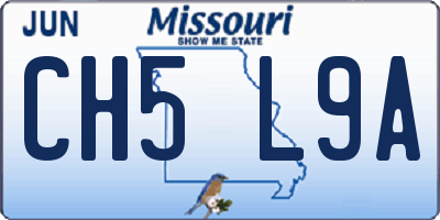 MO license plate CH5L9A