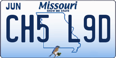 MO license plate CH5L9D