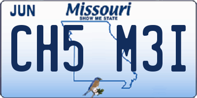 MO license plate CH5M3I