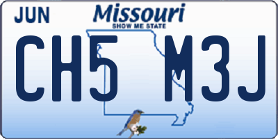MO license plate CH5M3J