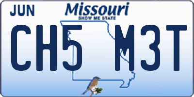 MO license plate CH5M3T