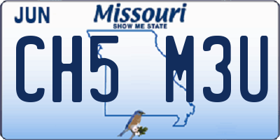 MO license plate CH5M3U