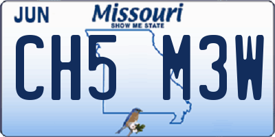 MO license plate CH5M3W