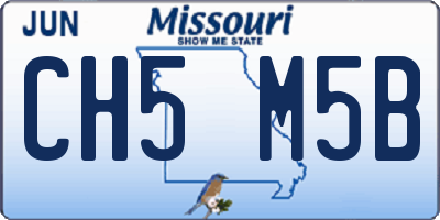 MO license plate CH5M5B