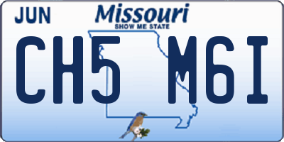 MO license plate CH5M6I