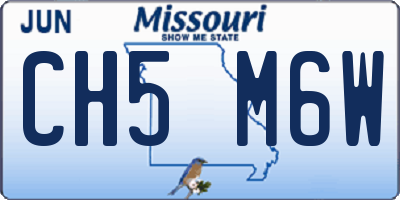 MO license plate CH5M6W