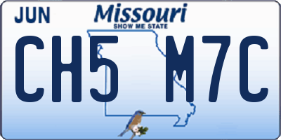 MO license plate CH5M7C