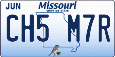MO license plate CH5M7R