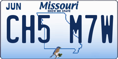 MO license plate CH5M7W