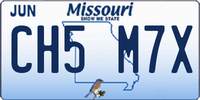 MO license plate CH5M7X