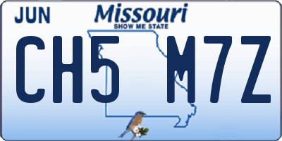 MO license plate CH5M7Z