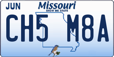 MO license plate CH5M8A
