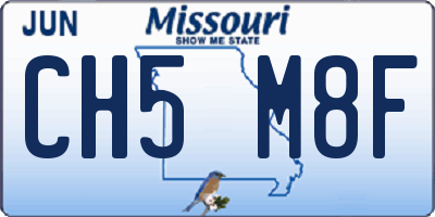 MO license plate CH5M8F