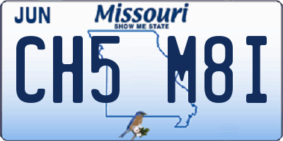 MO license plate CH5M8I