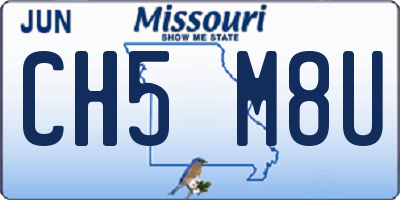 MO license plate CH5M8U