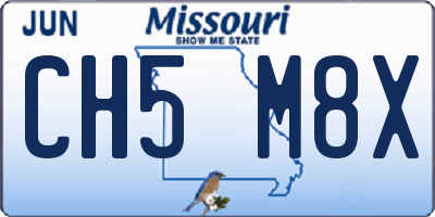 MO license plate CH5M8X