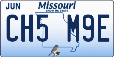 MO license plate CH5M9E