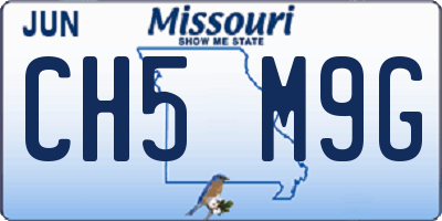 MO license plate CH5M9G