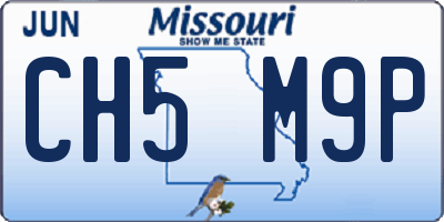 MO license plate CH5M9P