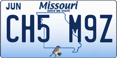 MO license plate CH5M9Z