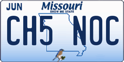 MO license plate CH5N0C