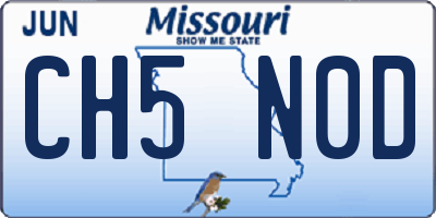 MO license plate CH5N0D