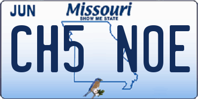 MO license plate CH5N0E