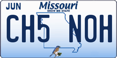 MO license plate CH5N0H