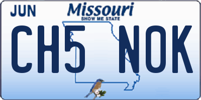 MO license plate CH5N0K