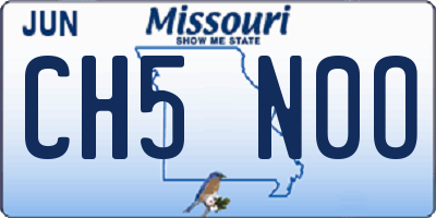 MO license plate CH5N0O