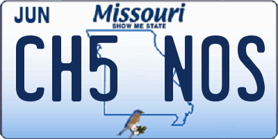 MO license plate CH5N0S
