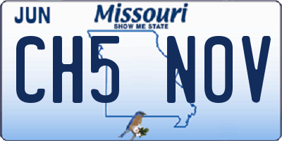 MO license plate CH5N0V