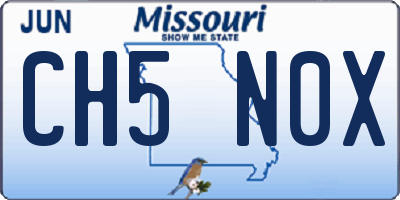 MO license plate CH5N0X
