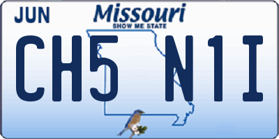 MO license plate CH5N1I