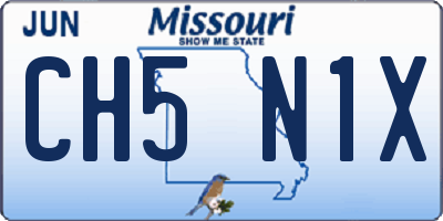 MO license plate CH5N1X