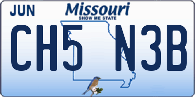MO license plate CH5N3B